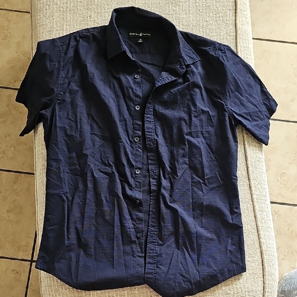 Beverly Hills Polo Club Blue Casual Button Down Shirt